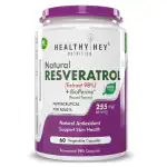 HealthyHey Nutrition Resveratrol Extract 98% Plus BioPerine for Absorption 60 Capsules