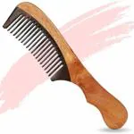 KESHBINDU Organic Rose Wooden Handle Comb I Massages Scalp, Stimulates Hair Growth, Dandruff Removes Comb