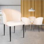 Rose Designer Chairs Fire Classic Cream Cafe Chair | Side Chair | Living Room Chair | Modern Velvet Dining Chair for Cafe Chair