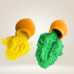 BRIGHT BLOOM Holi Color Powder Pack of 2 (Yellow, Green, 400 g)