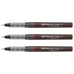 Rotring 0.1mm Line Thickness Tikky Graphic Fineliner Black Pigment Liner | 3 Pieces | Lightfast And Waterproof Ink | Ideal for Long Life Drawings Sketching | Non-Refillable