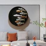 ZOVE Modern Handcrafted Fish Design Metal Wall Decor Perfect for Living Room// Drawing Room/ /Hotel // Restaurant // ( Colour: MultiColour)
