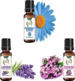 botanic garden Combo of Lavender,Geranium, Chamomile Essential oil for Sunburn-10ml each (30 ml)