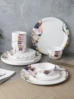 Servewell 24 pc Round Melamine Dinner Set - Smudge