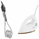 COMBO PACK OF BAJAJ IMMERSION WATER HEATER 1kW AND NEW POPULAR 75O DRY IRON