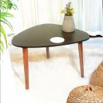 LLUXREEM Engineered Wood Foldable Table: Office Table,Bed Table,Bed Side Table For Bedroom,Center Table For Living Room,Coffee Table,Folding Table,Side Table For Living Room,Tea Table (Brown)