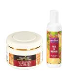 Nuvotone Daily Soap-free Ayurvedic Face And Body Cleanser Kit- Aloevera-olive Body Oil And Vetiver-oatmeal Tan Removal Scrub (Combo)