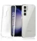 Golden Sand for Samsung Galaxy S23 FE 5G Back Case - Ice Crystal Hybrid Shockproof Back Cover, Transparent PC Military Grade TPU, Crystal Clear