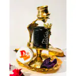 DARIDRA BHANJAN - Shivling Jaladhari, Shivling, Shiva Idol, Shivlinga, Shivlingam Abishek Stand with Trishul, Shivling idol, Shiva, Shiv idol, Black Shivling stone.