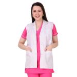 Epicure wears Unisex Uniforms Women Men Sleeveless Poly Cotton Lab Coat Best Apron for Female Nurses Students and Lab Technicians White Small