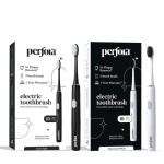 Perfora Electric Toothbrush 002 | AAA Powered 90 Days Battery Life | Ultra Soft Dupont & Vibrating Bristles | Smart Travel Power Toothbrush for Men Women & Kids | Moonstone White & Dark Night
