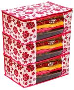 BB BACKBENCHERS Saree Cover/ Saree Bag/ Storage Bag/ Clothes Cover/ Saree Organizer With Transparent With Two Side Zipper, Multi