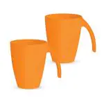 Milton Melamine Orange Mocha Mug (Set Of 2)