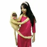 WIZERDY Ventriloquism Talking Monkey Puppet (FAR Cloth) / Ventriloquist Monkey Doll Light Brown