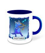 Whats Your Kick Sagittarius Design Printed Dark Blue Ceramic Coffee Mug and Tea Mug 325ml