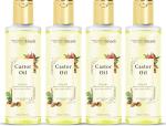 Parwati Gramudyog Herbal Products Herbal Hair Oil, Khadi Castor Oil Hair Oil (840 ml) Pack of 4