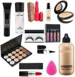 Toroka Women Makeup Kit Combo (Lipstick, Eyelash, Compact, Puff)