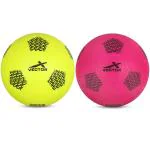 Vector X Home Play Ball PVC Soft Kick Football Combo Balls For Kids (Green-Pink) Size-1