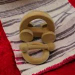 Neemtoys Handmade Healthy Neem Toys - Car, Dumb Bell & Ring Shapes / Wooden Toys for Babies