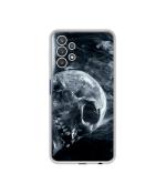 Casotec Skull Smoke Blue Scary Death Design Printed Silicon Soft TPU Back Case Cover for Samsung Galaxy M32 5G / A32 5G