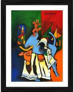 DECOR ADVENTURES Mother Teresa A Religion of Sympathy by M.F. Husain Wall Painting - 14x18 inch