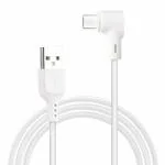 ERD UC-132 USB Type-C, L-Shape Metal Data Cable, 65W Super Fast Charging, High-Speed Data Transfer, Durable 1m Long, Compatible with USB-C Devices, Laptops, and More, White