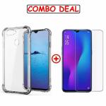 Kite Digital Oppo F9 PRO Transparent Bumper Shock Proof Corner Soft TPU Silicone Flexible Back Case Cover and Premium Tempered Glass Screen Protector