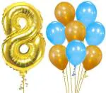 FANEX Solid Latex Foil Number and Metallic Balloon (Pack of 21)