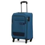 Citizen Wander Weave Trolley Bag for Travel 58 cms Small Cabin Luggage Bag | Polyester Soft Sided Suitcase for Travel with 4 Spinner Wheel & Built-in Combination Lock (Teal Blue)
