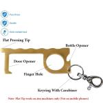 StealODeal Gold Virus Protection Brass No Touch With Carabiner Key Chain (Pack Of 3)