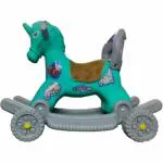 Maanit Unicorn Rider 2 in 1 Rider for Kids 1-5 Years Old Rideons & Wagons Non Battery Operated Ride On  (Green,Silver)
