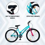 Sheldon ELLIE 26T Unisex Bike Durable Frame Disc Brakes Stylish Design for Kids & Adults 26 T Hybrid Cycle/City Bike (Single Speed, Blue)