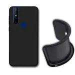 HANIRY Soft Silicone Back Cover Vivo V15 back cover | Vivo 1819 back cover | Vivo V15 Plain Black back cover | Black
