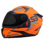 Steelbird SBH-17 Terminator ISI Certified Full Face Graphic Helmet (Large 600 MM, Glossy Fluo Orange with Smoke Visor)