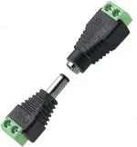 TAAPSEE (1 x Male + 1 x Female) 12V DC Power Connector 5.5mm x 2.1mm 24V Power Jack Socket for Led Strip CCTV Security Camera Cable Wire Ends 2Pcs Plug Barrel Adapter DC Female Connector Wire Connector (Black, Pack of 2)