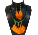 JAYA VISION ENTERPRISES Glass Beads & Feather Pendants Fancy Jewelry