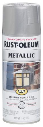 Rust-Oleum STOPS RUST 7271830 Metallic Spray Paint SILVER, 312 grams