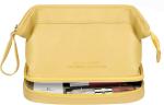 Oceanevo Yellow PU Dual Layer Cosmetic Pouch (Pack of 1)