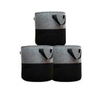 GOLD DUST Grow Bags 12x12 Inch, Geo Fabric Grow Bags, Plant Bags for Home Garden, Terrace Garden Accessories - Grey Black, Pack of 3