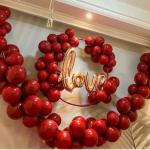 AT LOVE Foil balloon with 100 Red metallic balloon Perfect Combination Make Occasion Merorable For Life Time (Set of 101)