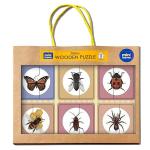 Mini Leaves 2 Piece Puzzle for Kids - Insects Jigsaw Puzzle - Set of 6 Wooden Puzzles for Kids - Educational Toys for 1 Year Old and Above - Safe & Durable Pre-School Toys for Kids