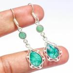 SHREE HANUMAN ENTERPRISES Amazonite, Prehnite Silver Handmade Jewelry Earring 2.11