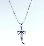 ANVIKA Stainless Steel Slim Chain With TS Talvar Locket Ideal For Men Boys Silver Stainless Steel Locket