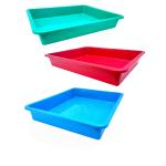 Little Monkey Plastic Rectangular Shape Multipurpose Organizer Tray (Big Size L 35 Cm X B 27 Cm X H 6 Cm) Multi Colour (Pack of 6)