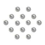 Comet Busters Silver Round Pearl Bindis With Stone Border (6mm) (BIN2016) Pack of 1
