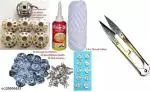 ARY&ASY 10 transparent buttons,10 dress/blouse hooks,10 titch buttons, 6 pcs bobbin,1 bobbin case,1 machine oil 1 pcs thread cutter & 3 meter nada