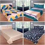 FLOATING DREAMS Printed Cotton bedsheet double size Color- Yellow,Green,Blue,PeachCombo BS4PCS00A