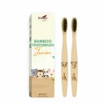 IMVELO GREEN YOUR HYGIENE Manual Bamboo Toothbrush | Kids Tootbrush, Pack of 2 | Charcoal Activated | Soft Bristles Brush Toothbrush | Natural & Ecofriendly Oral Care | Biodegradable Brush For Kids