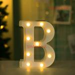 SHANAYA White Marquee Alphabet Shaped Led Light For Home Decoration And Wall Lamp Letter B