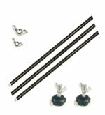 PICPRO Multi Purpose Curtain Rod Set (3X3ft) with set of Conversion Adaptors & Flynuts to convert Light stand into Backdrop System and Use with Background System.